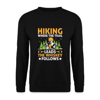 Wandern Wanderer Natur Trekking Outdoor Bergsteigerin - Unisex Pullover - Schwarz - Vorne - Alina (178cm) & Michal (187cm)