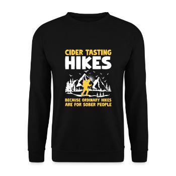 Hiker Hiking Trekking Outdoor Nature Alcohol Drink - Unisex Sweatshirt - black - Front - Alina (178cm) & Michal (187cm)