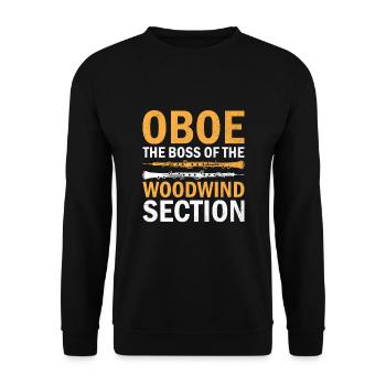 Joueur de hautbois Hautbois Basoonist Marching Band Instrumen - Sweat-shirt Unisexe - noir - Devant - Alina (178cm) & Michal (187cm)
