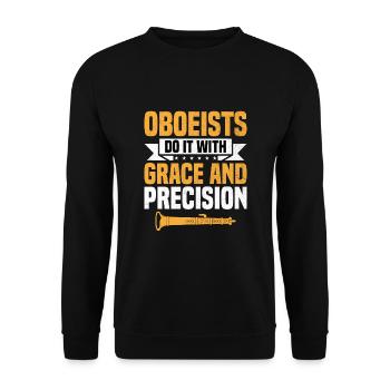 Oboe Player Oboe Basoonist Marching Band Instrumen - Unisex Sweatshirt - black - Front - Alina (178cm) & Michal (187cm)