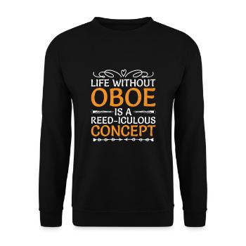 Oboe Player Oboe Basoonist Marching Band Instrumen - Unisex Sweatshirt - black - Front - Alina (178cm) & Michal (187cm)