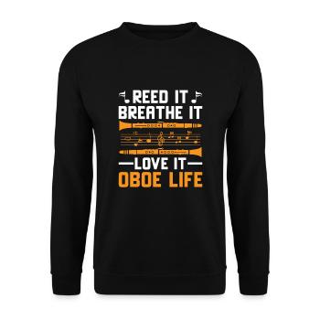 Oboe Player Oboe Basoonist Marching Band Instrumen - Unisex Sweatshirt - black - Front - Alina (178cm) & Michal (187cm)