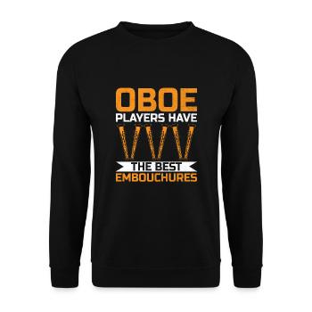 Joueur de hautbois Hautbois Basoonist Marching Band Instrumen - Sweat-shirt Unisexe - noir - Devant - Alina (178cm) & Michal (187cm)