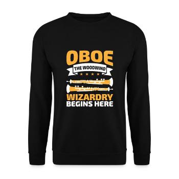 Oboe Player Oboe Basoonist Marching Band Instrumen - Unisex Sweatshirt - black - Front - Alina (178cm) & Michal (187cm)