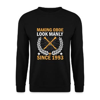 Joueur de hautbois Hautbois Basoonist Marching Band Instrumen - Sweat-shirt Unisexe - noir - Devant - Alina (178cm) & Michal (187cm)