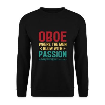 Joueur de hautbois Hautbois Basoonist Marching Band Instrumen - Sweat-shirt Unisexe - noir - Devant - Alina (178cm) & Michal (187cm)