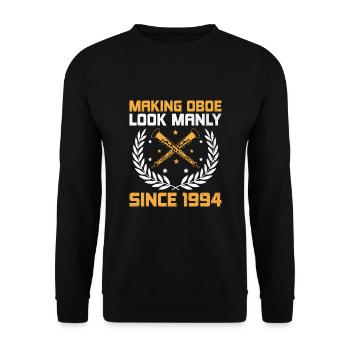 Joueur de hautbois Hautbois Basoonist Marching Band Instrumen - Sweat-shirt Unisexe - noir - Devant - Alina (178cm) & Michal (187cm)