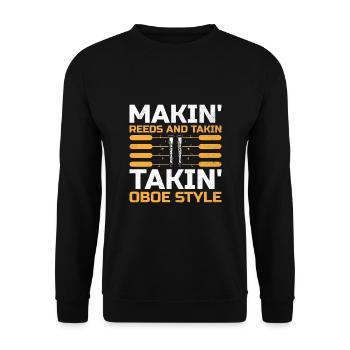 Oboe Player Oboe Basoonist Marching Band Instrumen - Unisex Sweatshirt - black - Front - Alina (178cm) & Michal (187cm)
