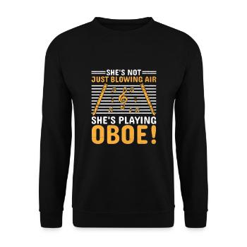 Oboe Player Oboe Basoonist Marching Band Instrumen - Unisex Sweatshirt - black - Front - Alina (178cm) & Michal (187cm)