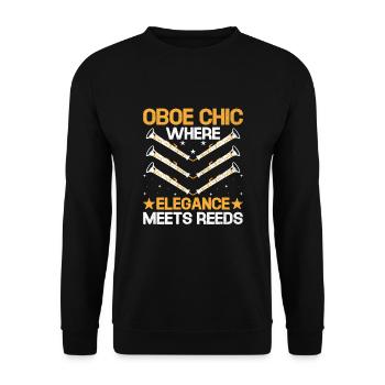 Oboe Player Oboe Basoonist Marching Band Instrumen - Unisex Sweatshirt - black - Front - Alina (178cm) & Michal (187cm)