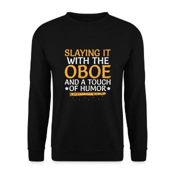 Oboe Player Oboe Basoonist Marching Band Instrumen - Unisex Sweatshirt - black - Front - Alina (178cm) & Michal (187cm)