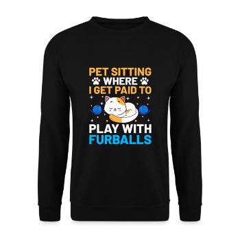 Pet Sitter Pet Sitting Dog and Cat Sitters Dog Wal - Unisex Sweatshirt - black - Front - Alina (178cm) & Michal (187cm)