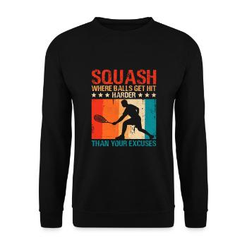 Squash Player Squash Tennis Player Raquetball Spor - Unisex Sweatshirt - black - Front - Alina (178cm) & Michal (187cm)