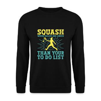 Squash Player Squash Tennis Player Raquetball Spor - Unisex Sweatshirt - black - Front - Alina (178cm) & Michal (187cm)