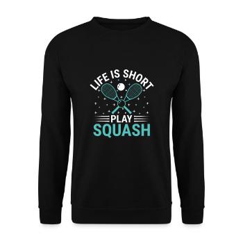 Squashspieler Squash-Tennisspieler Raquetball-Spor - Unisex Pullover - Schwarz - Vorne - Alina (178cm) & Michal (187cm)