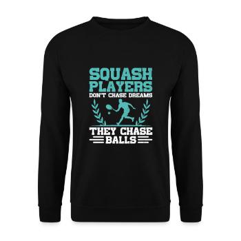 Squash Player Squash Tennis Player Raquetball Spor - Unisex Sweatshirt - black - Front - Alina (178cm) & Michal (187cm)