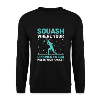 Squashspieler Squash-Tennisspieler Raquetball-Spor - Unisex Pullover - Schwarz - Vorne - Alina (178cm) & Michal (187cm)
