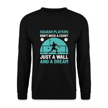 Squash Player Squash Tennis Player Raquetball Spor - Unisex Sweatshirt - black - Front - Alina (178cm) & Michal (187cm)