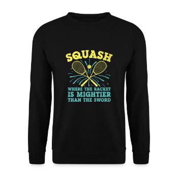 Squash Player Squash Tennis Player Raquetball Spor - Unisex Sweatshirt - black - Front - Alina (178cm) & Michal (187cm)