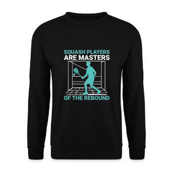 Squashspieler Squash-Tennisspieler Raquetball-Spor - Unisex Pullover - Schwarz - Vorne - Alina (178cm) & Michal (187cm)
