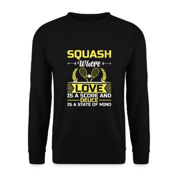 Squash Player Squash Tennis Player Raquetball Spor - Unisex Sweatshirt - black - Front - Alina (178cm) & Michal (187cm)