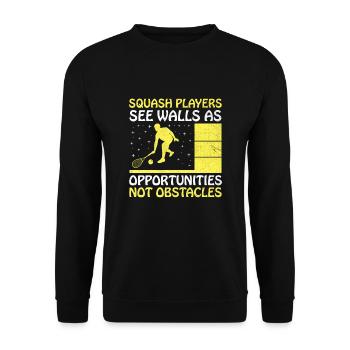 Squash Player Squash Tennis Player Raquetball Spor - Unisex Sweatshirt - black - Front - Alina (178cm) & Michal (187cm)