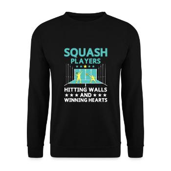 Squash Player Squash Tennis Player Raquetball Spor - Unisex Sweatshirt - black - Front - Alina (178cm) & Michal (187cm)