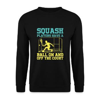 Squash Player Squash Tennis Player Raquetball Spor - Unisex Sweatshirt - black - Front - Alina (178cm) & Michal (187cm)