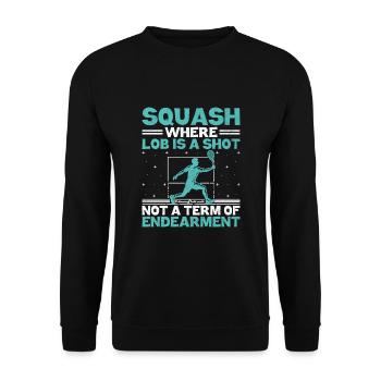 Squashspieler Squash-Tennisspieler Raquetball-Spor - Unisex Pullover - Schwarz - Vorne - Alina (178cm) & Michal (187cm)