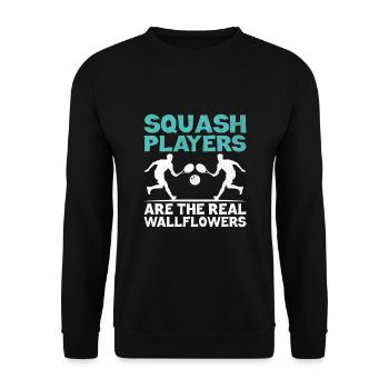 Squashspieler Squash Tennisspieler Raquetball Spor - Unisex Pullover - Schwarz - Vorne - Alina (178cm) & Michal (187cm)