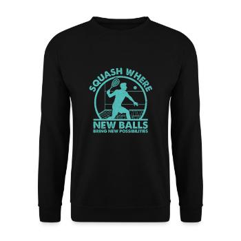 Squash Player Squash Tennis Player Raquetball Spor - Unisex Sweatshirt - black - Front - Alina (178cm) & Michal (187cm)