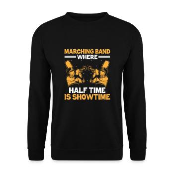 Blaskapelle Sprüche Lustige Marschinstrumente - Unisex Pullover - Schwarz - Vorne - Alina (178cm) & Michal (187cm)