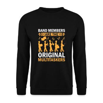 Blaskapelle Sprüche Lustige Marschinstrumente - Unisex Pullover - Schwarz - Vorne - Alina (178cm) & Michal (187cm)