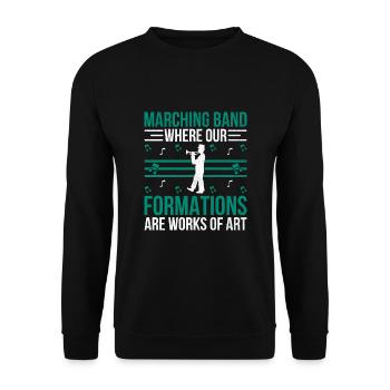 Blaskapelle Sprüche Lustige Marschinstrumente - Unisex Pullover - Schwarz - Vorne - Alina (178cm) & Michal (187cm)