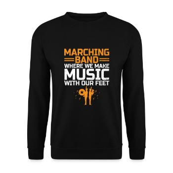 Marching Band Sayings Funny Marching Instruments - Unisex Sweatshirt - black - Front - Alina (178cm) & Michal (187cm)