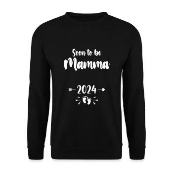 Mamma Soon To Be Mom 2024 Mother Pregnant Kids Mot - Unisex Sweatshirt - black - Front - Alina (178cm) & Michal (187cm)