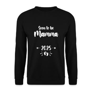 Mamma Soon To Be Mom 2025 Mother Pregnant Kids Mot - Unisex Sweatshirt - black - Front - Alina (178cm) & Michal (187cm)
