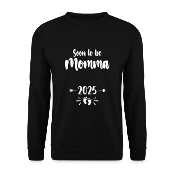 Momma Soon To Be Mom 2025 Mother Pregnant Kids Mot - Unisex Sweatshirt - black - Front - Alina (178cm) & Michal (187cm)