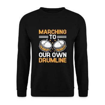 Drum Corps Marching Band Drum Corp Music Percussio - Unisex Sweatshirt - black - Front - Alina (178cm) & Michal (187cm)