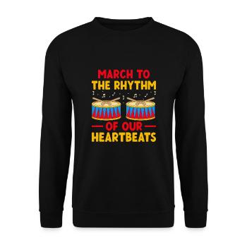 Drum Corps Marching Band Drum Corp Music Percussio - Unisex Pullover - Schwarz - Vorne - Alina (178cm) & Michal (187cm)