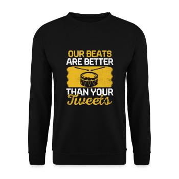 Drum Corps Marching Band Drum Corp Music Percussio - Unisex Pullover - Schwarz - Vorne - Alina (178cm) & Michal (187cm)