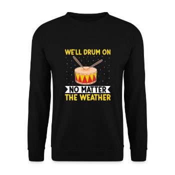 Drum Corps Marching Band Drum Corp Music Percussio - Unisex Sweatshirt - black - Front - Alina (178cm) & Michal (187cm)
