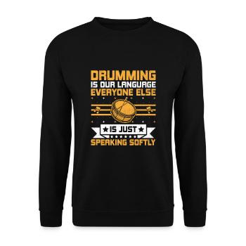 Drum Corps Marching Band Drum Corp Music Percussio - Unisex Pullover - Schwarz - Vorne - Alina (178cm) & Michal (187cm)