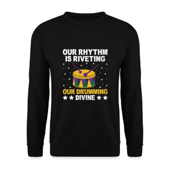 Drum Corps Marching Band Drum Corp Music Percussio - Unisex Sweatshirt - black - Front - Alina (178cm) & Michal (187cm)