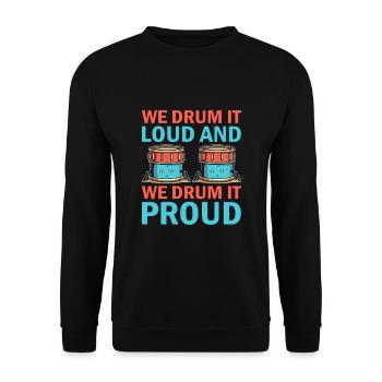 Drum Corps Marching Band Drum Corp Music Percussio - Unisex Sweatshirt - black - Front - Alina (178cm) & Michal (187cm)