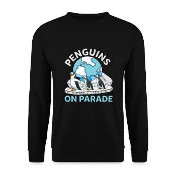 Drôles de pingouins de l’Antarctique sur la parade de la faune - Sweat-shirt Unisexe - noir - Devant - Alina (178cm) & Michal (187cm)