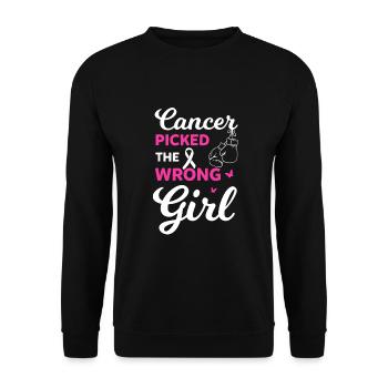Mauvaise fille choisie - Sensibilisation au cancer - Sweat-shirt Unisexe - noir - Devant - Alina (178cm) & Michal (187cm)