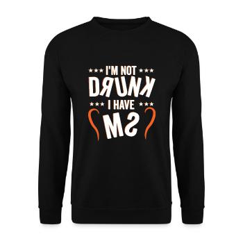 Humour MS Warrior : Pas ivre, juste MS - Sweat-shirt Unisexe - noir - Devant - Alina (178cm) & Michal (187cm)
