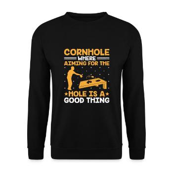 Cornhole Spieler Cornhole Sport Lustig Cornhole Be - Unisex Pullover - Schwarz - Vorne - Alina (178cm) & Michal (187cm)