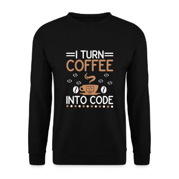 Café Codage Programmeur Codeur Développeur Nerd Coff - Sweat-shirt Unisexe - noir - Devant - Alina (178cm) & Michal (187cm)